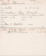 Ethel Daniels Student Information Card