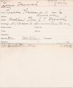Lou French Student Information Card