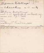Mamie Gilstrap Student Information Card