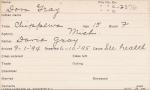Dora Gray Student Information Card Dora Gray Student Information Card