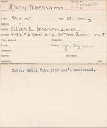 Mary Morrison Student Information Card Mary Morrison Student Information Card