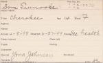Dora Saunooke Student Information Card Dora Saunooke Student Information Card