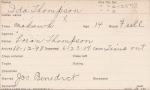 Ida Thompson Student Information Card Ida Thompson Student Information Card