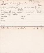 Bessie L. Waggoner Student Information Card Bessie L. Waggoner Student Information Card