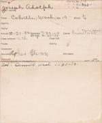 Joseph Adolph Student Information Card