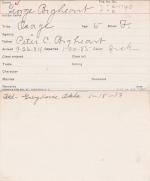 George Bigheart Student Information Card