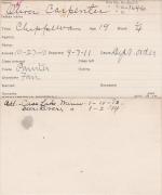 Oliver Carpenter Student Information Card Oliver Carpenter Student Information Card