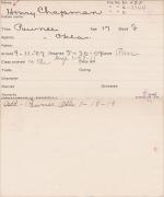Henry Chapman Student Information Card