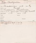 Peter Chatfield Student Information Card