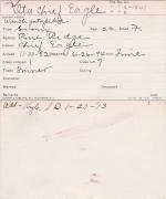 Ota Chief Eagle (Wanbli yatapika) Student Information Card Ota Chief Eagle (Wanbli yatapika) Student Information Card