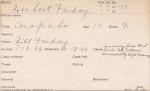 Herbert Friday Student Information Card Herbert Friday Student Information Card