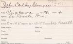 John Colby Gongie Student Information Card