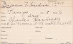 Benjamin F. Hardison Student Information Card Benjamin F. Hardison Student Information Card
