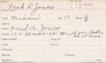 Fred R. Jones Student Information Card Fred R. Jones Student Information Card