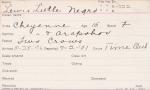Lewis Little Negro Student Information Card Lewis Little Negro Student Information Card