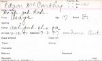 Edgar McCarthy (Me-ih-gah-hah) Student Information Card Edgar McCarthy (Me-ih-gah-hah) Student Information Card