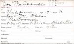 Joe McCoonse Student Information Card Joe McCoonse Student Information Card