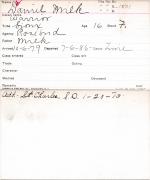 Daniel Milk (Warrior) Student Information Card Daniel Milk (Warrior) Student Information Card