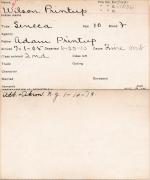 Claude Wilson Printup Student Information Card