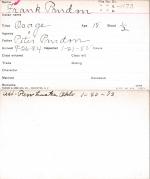 Frank Prudon Student Information Card Frank Prudon Student Information Card