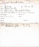 Ernest Quick Bear Student Information Card Ernest Quick Bear Student Information Card