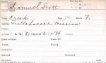 Samuel Scott Student Information Card Samuel Scott Student Information Card