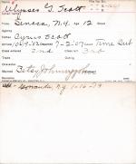 Ulysses Grant Scott Student Information Card