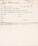 John Thomas Student Information Card John Thomas Student Information Card