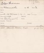 Peter Thomas Student Information Card Peter Thomas Student Information Card