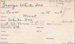 George White Fox Student Information Card George White Fox Student Information Card