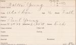 Walter Young Student Information Card Walter Young Student Information Card