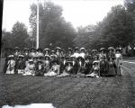 Thirty-seven female students in formal dress, c.1900