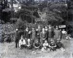 Seventeen male students at Camp Sells, c. 1913