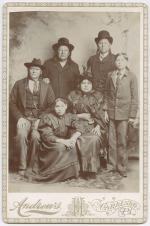 Harold Parker and Laura Parker with visitors Red Elk, Isatia, Quanah Parker and Tonarcy, 1896 