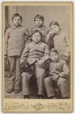 Five young male Sioux students [version 3], c.1880