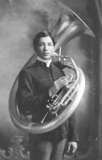 William Jollie with sousaphone, c.1903