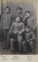 Five young male Sioux students [version 2], c.1880
