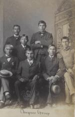 White Buffalo and six unidentified male Cheyenne students, c.1883