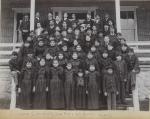 Richard Henry Pratt and General O.O. Howard with Sioux students, 1896