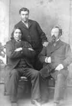 Red Cloud with Agent Townsend and a male student [version 2], 1883