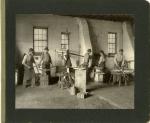 Students Working with Forge in Blacksmith Shop, 1901