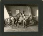 Student Shoeing a Horse in Blacksmith Shop, 1901