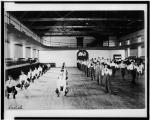 Male Students Posed in Columns in Gymnasium, 1901