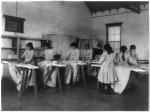 Female Students Posed Ironing, 1901
