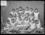 Seventeen young female Pueblo students [version 1], c.1885