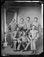 Seven male Kiowa students [version 1], 1880