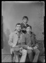 Roland Fish, Jonas Place, and an unidentified young man, c.1885