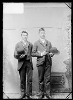 Clarence White Thunder and an unidentified young man, c.1890