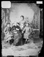 Jennie Waupoose, Elizabeth Dixon, and Alice Neopet with Sarah Mather [version 1], c.1881