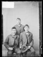 Juan Cordero, Awancishua, and an unidentified male student, c.1886